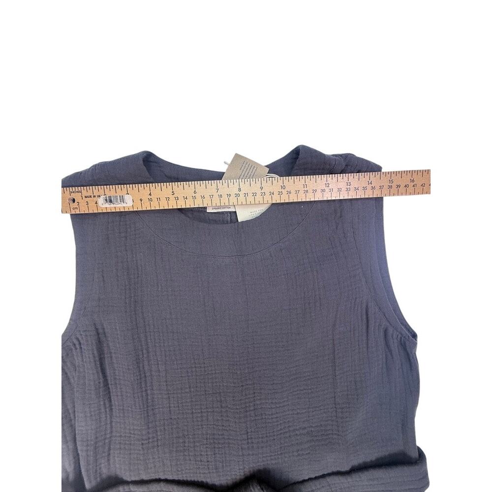 Faherty Organic Cotton Westport Tank Dress Washed Black Midi Belted Small - Picture 5 of 10